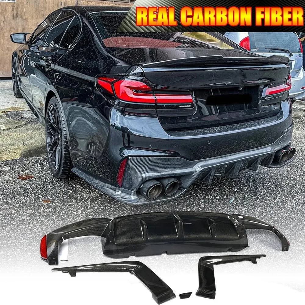 For BMW G30 G38 530i 540i M-SPORT 18-22 REAL CARBON Rear Bumper Diffuser Spoiler Body Kits Car Accessories