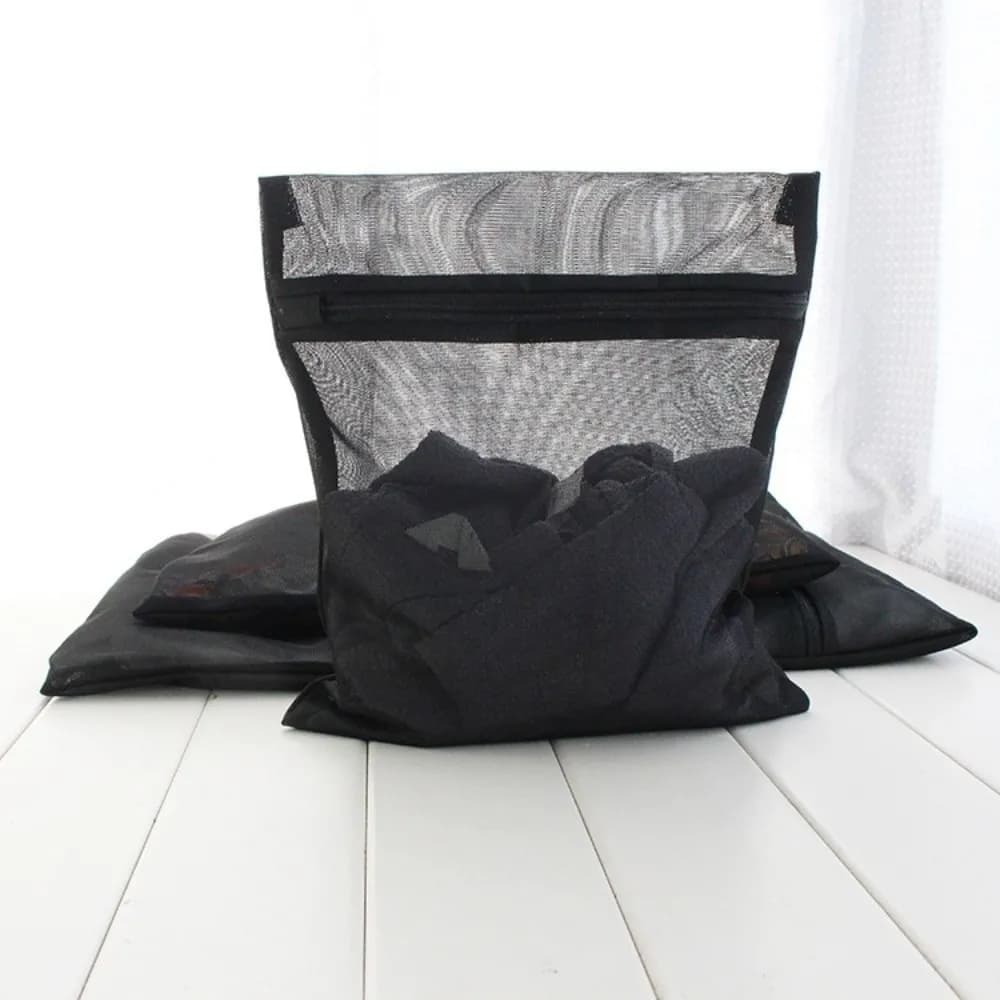 Black mesh linen bags Multifunctional clothing Washing and care accessories Portable durable linen bag
