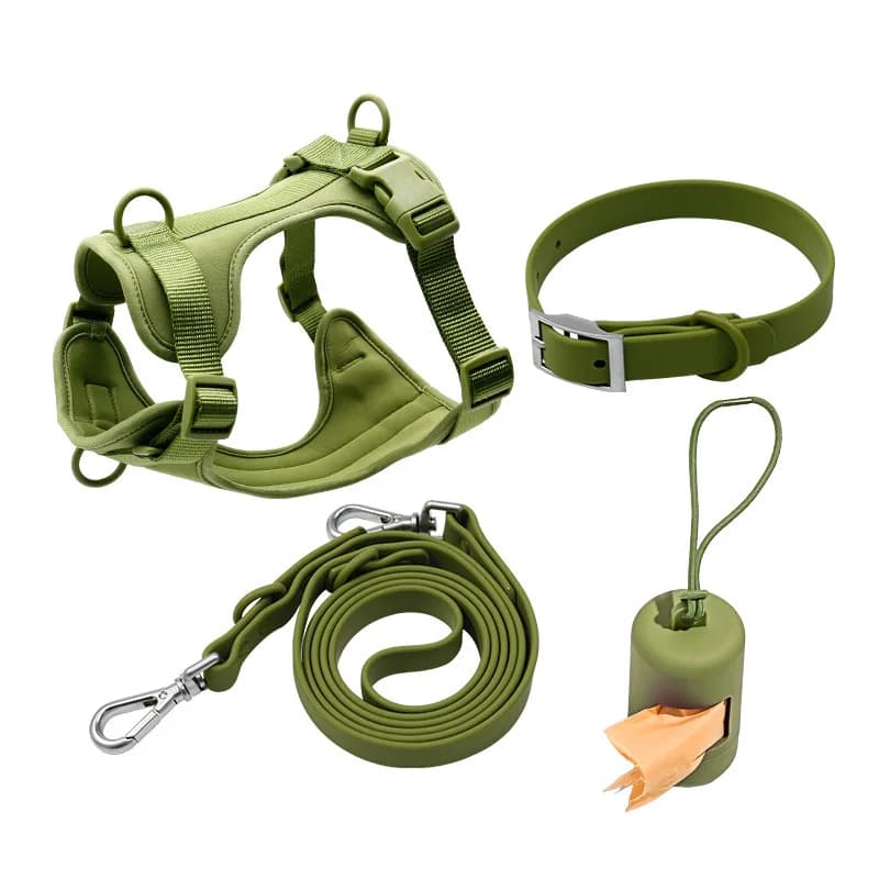 Forniture per animali domestici Set di pettorine per cani Imbracatura anti-morso Guinzaglio per animali domestici in PVC Collare in PVC