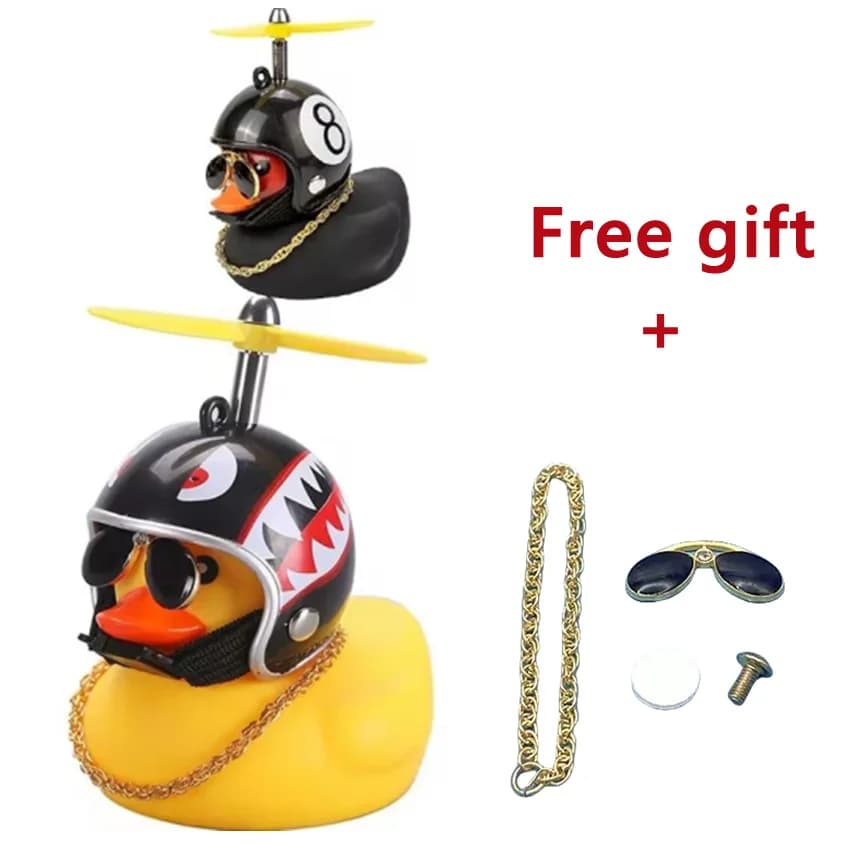 Manubrio della bici Luce frontale Campanello per anatra per bicicletta con vento rotto giallo chiaro Casco per anatra piccola Casco per attrezzatura da ciclismo Campanello ad anello