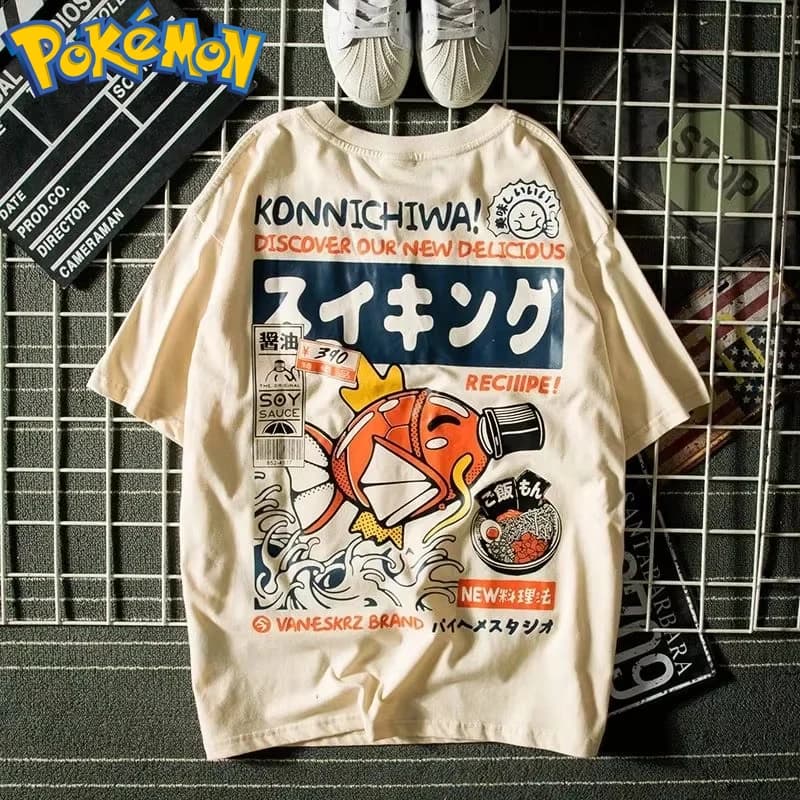 Abbigliamento Estivo Stile Giapponese Harajuku, T-shirt a Maniche Corte, Marca di Tendenza Streetwear, Top Larghi per Coppie, Abbigliamento Uomo e Donna