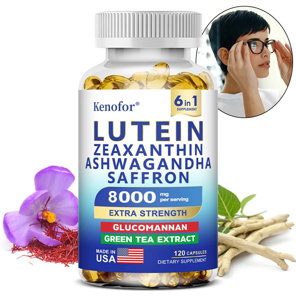 Capsule di Luteina e Zeaxantina, Vitamine Essenziali per la Vista e la Salute degli Occhi, Riducono l'Affaticamento Oculare, Integratore Alimentare