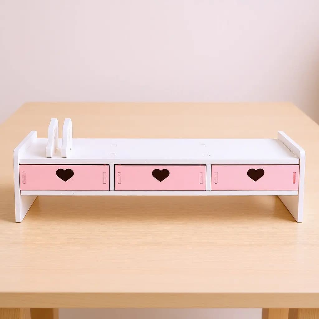 1Pcs Desktop Monitor Stand with Drawer Riser for Computer Laptop Elevated Shelf Organizer Strong Capacity Comfortable Living