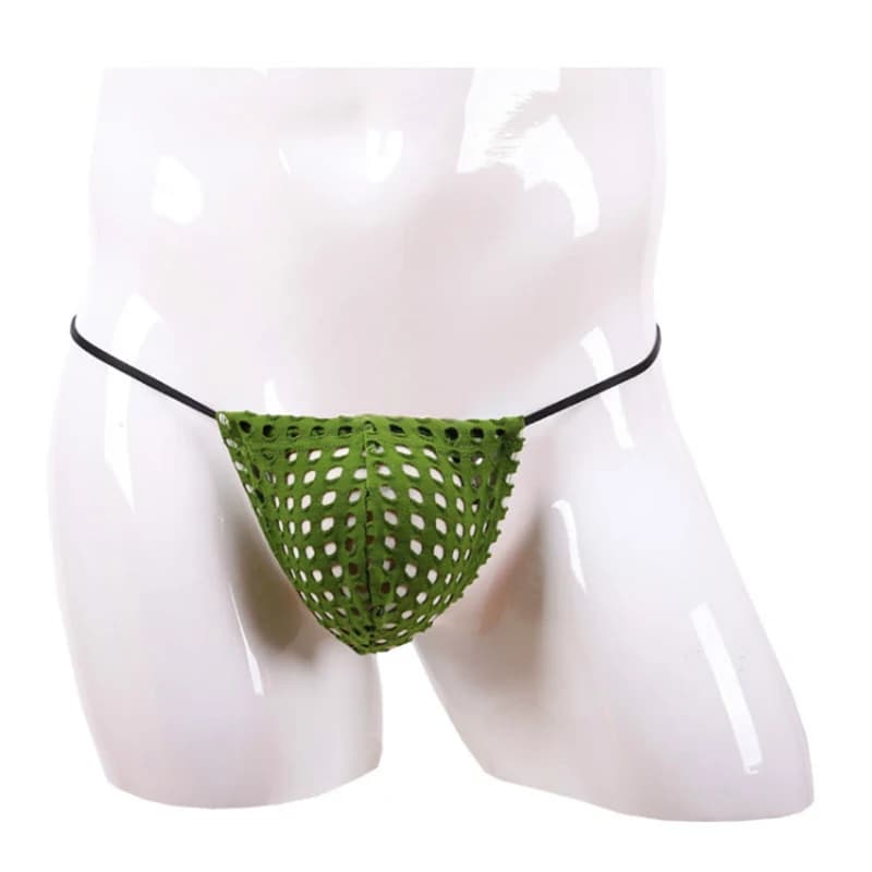 Slip perizoma da uomo in rete traspirante, sottile, sexy, con tasca, intimo maschile a rete, tanga micro string effetto nudo