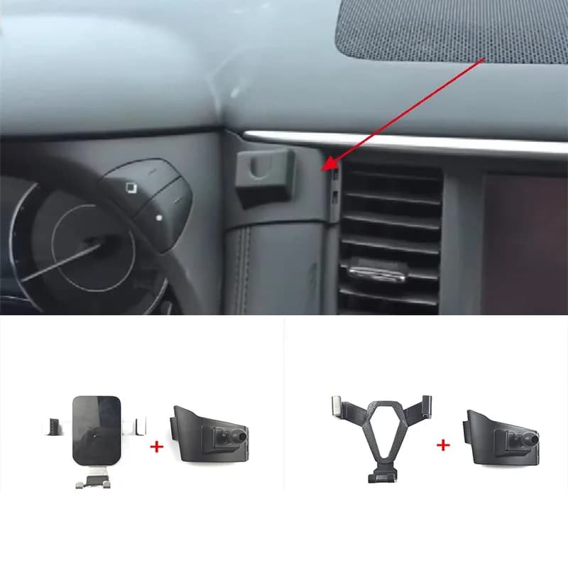 1 lotto di materiale plastico per il 2012-2021 Nissan Patrol Y62 Gravity Linkage staffa di supporto per supporto per telefono cellulare speciale per auto