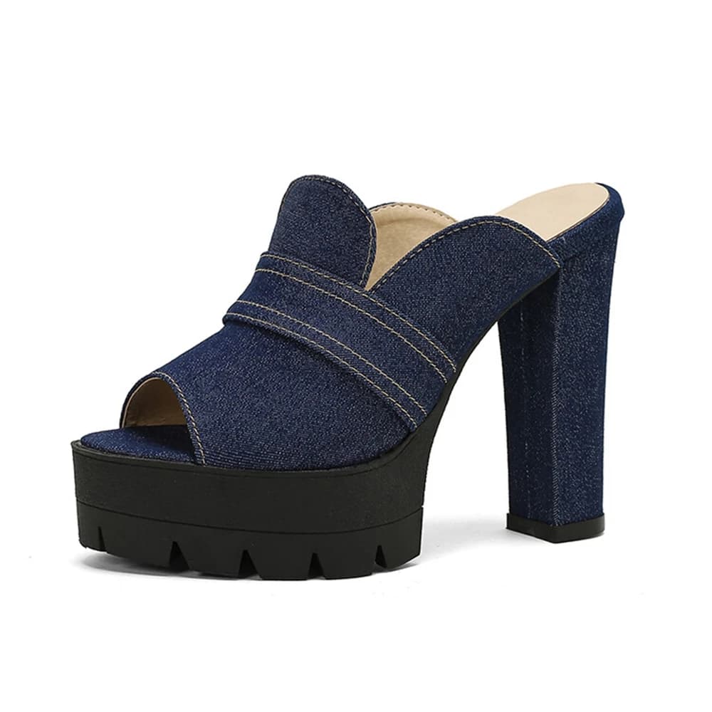 Women Sandals Fashion High Heels Peep Toe Summer Outdoor Slipper Dress Party Ball Wedding Platform Sandals Big Size 50 338-23