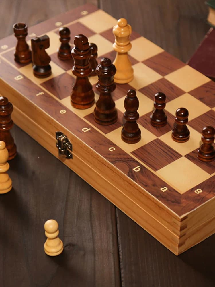29x29cm 3 in 1 Chess Chekers Backgammon Developing Strategic Thinking Chess Wooden Set Best Gifts No for Kids Adults