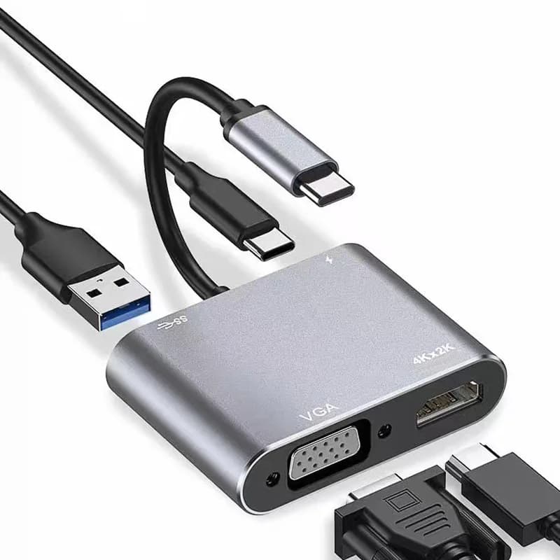 Docking station da Typec a HD Convertitore per proiettore Link per PC mobile Mate20 collegato al cavo HD per proiezione VGA TV applicabile a Appl