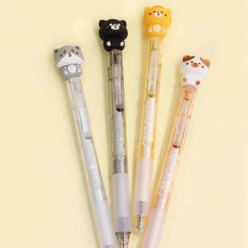 24pc/lotto KAWAII CAT cancellabile GEL PEN carino 0,5 mm con inchiostro blu penne a firma penne regalo promozionale forniture scolastiche