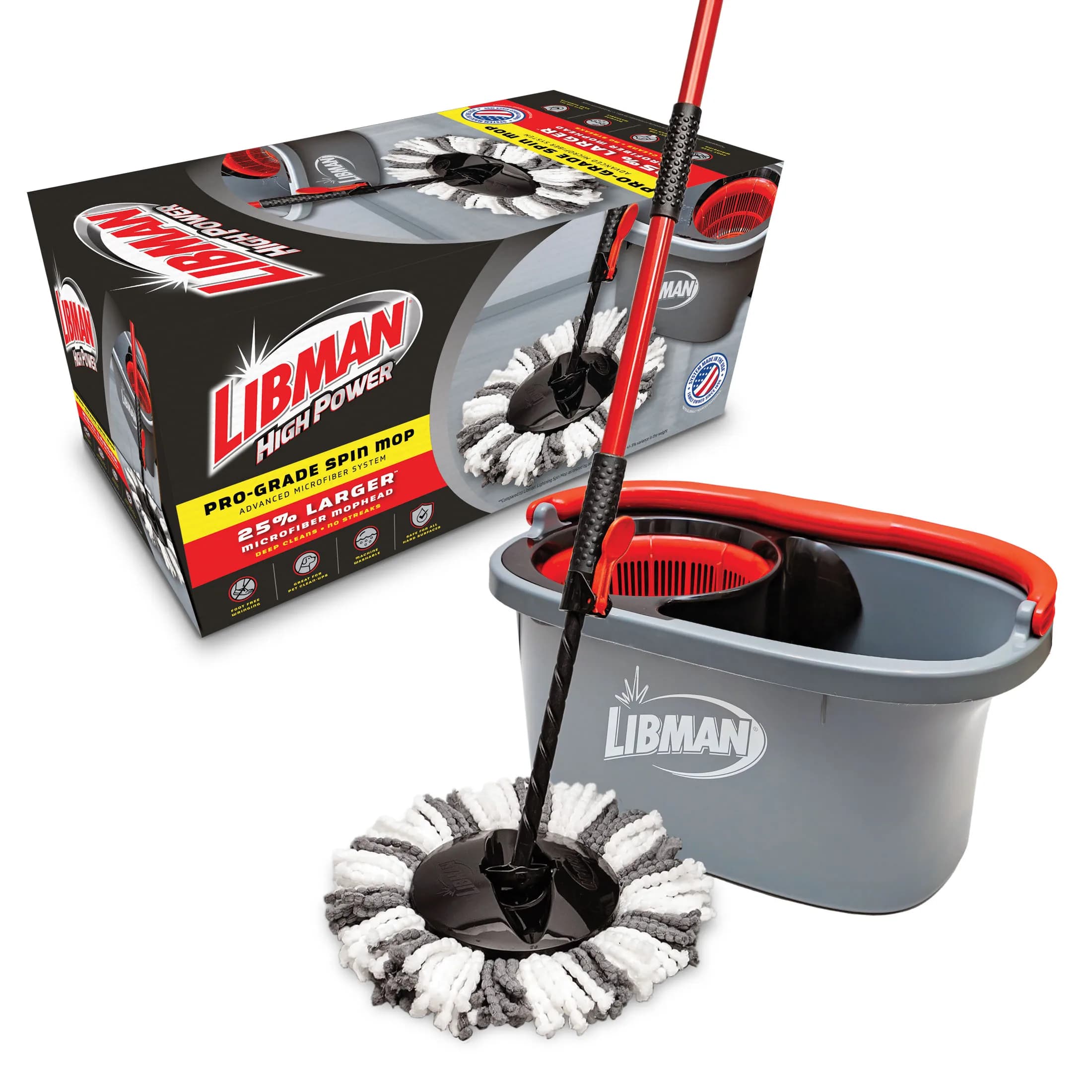 Microfiber Spin Mop System with High Power Performance and Professional Grade Design