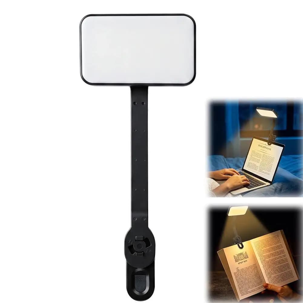 LED Clip on Reading Light 3 Color Modes 360 Degree Flexible Desk Lamp Clamp Light with Extension Arm for Laptop Book Desk Bed