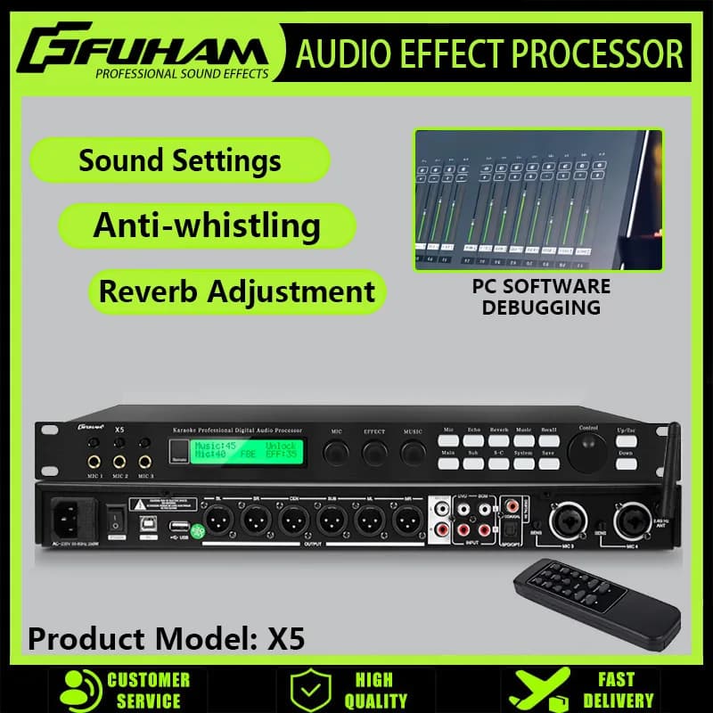 FUHAM X5 Bluetooth Edition Professional Audio Processor Linear Array Stage Digital Effects Reverb Controller for Sound System
