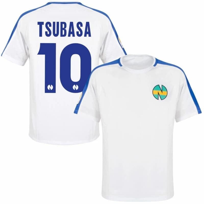 Captain Tsubasa Tsubasa Ozora Nankatsu 10 Soccer Jersey, Anime Football Uniform Tee, White Blue Casual Sports Shirt for Fans