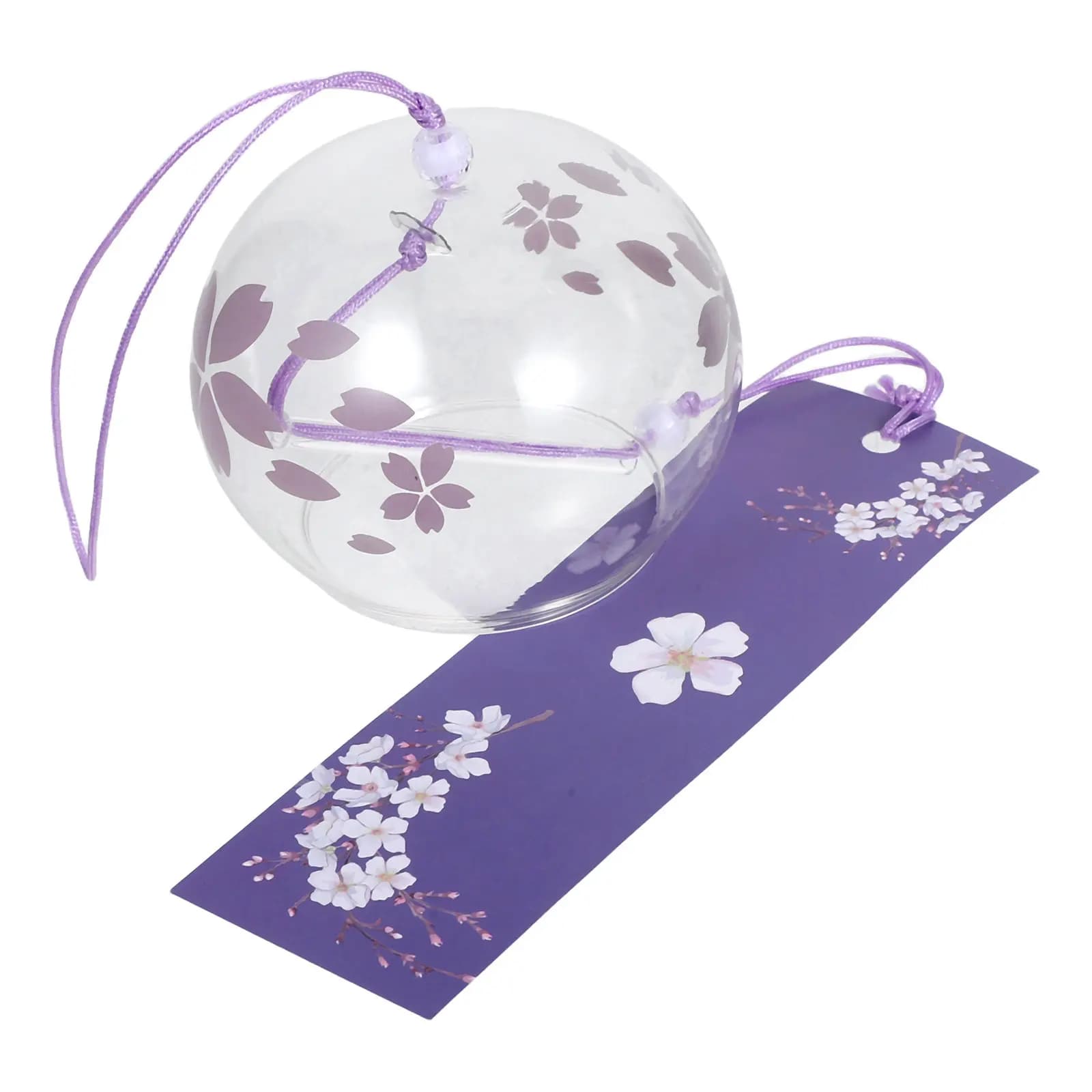Cherry Blossom Glass Wind Chime Japanese Aesthetic Lightweight Elegant Hanging Decoration for Indoor Outdoor Spaces Bedroom
