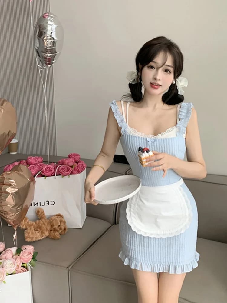 Sweet And Spicy Style Strapless Short Dress Women's plus Size Summer New Sexy Wooden Trim Slimming Bodycon Skirt