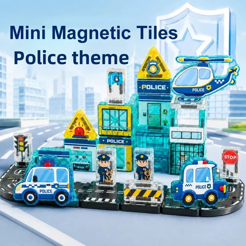 40pcs Mini Magnetic Tile Magnetic Building Blocks with Portable Metal Box Construction Toys STEM Educational Toys