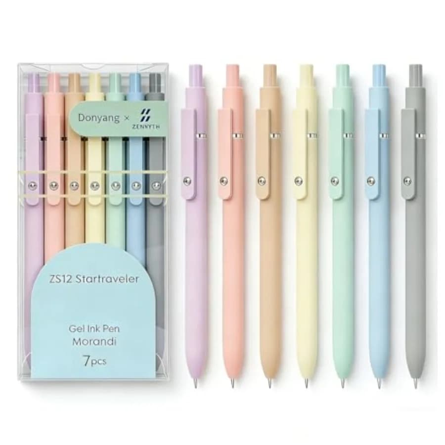 Gel Pens, 7pcs 0.5mm Black Ink Pens Quick Dry Fine Point Smooth Writing Pens for Journaling Note Taking, Cute Nurse Teacher Wor