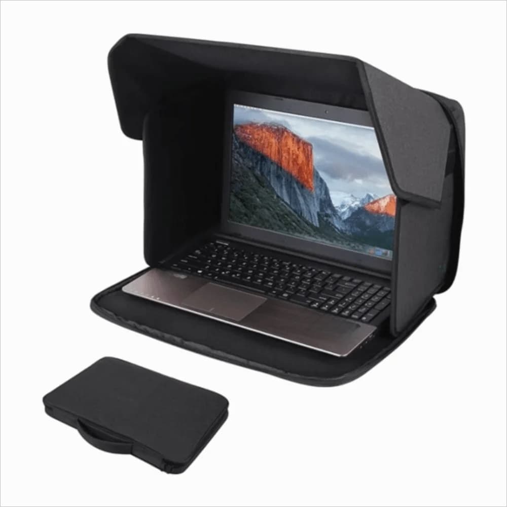 Nuovo parasole pieghevole per laptop Parasole portatile multifunzionale per laptop Protezione antiriflesso Cappuccio per schermo privacy da 12-16 pollici per esterni