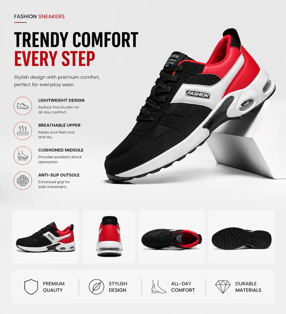 Nuove Sneakers con Cuscinetto d'Aria in Bianco e Nero per Uomo, Scarpe da Corsa Casual Traspiranti in Mesh