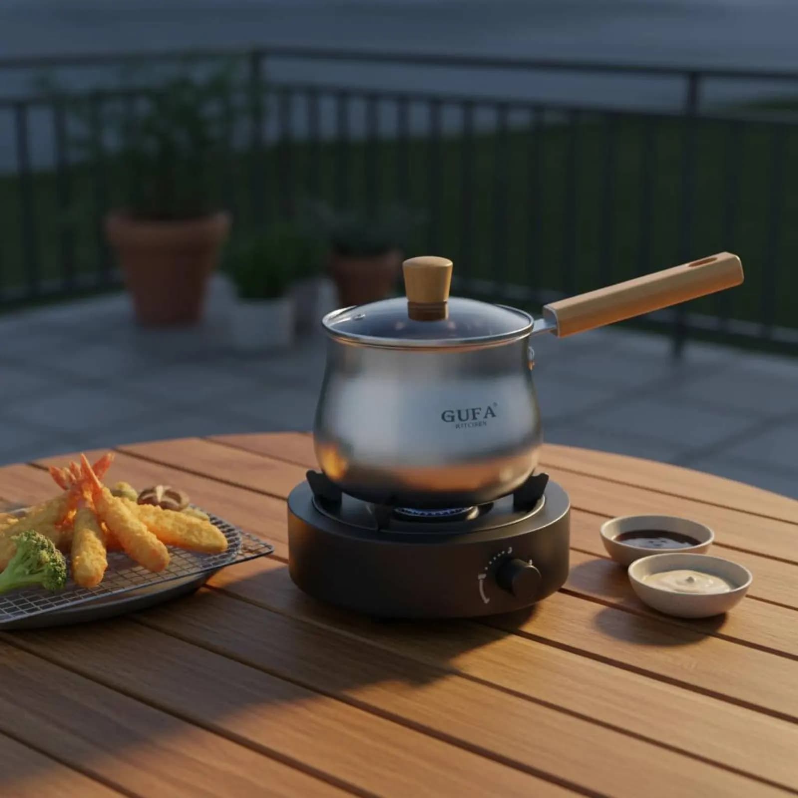Friggitrice Giapponese per Fritture Impanate a Basso Consumo di Olio, Piccola Pentola Profonda per Frittura, Design Profondo, Utensile da Cucina Multifunzionale