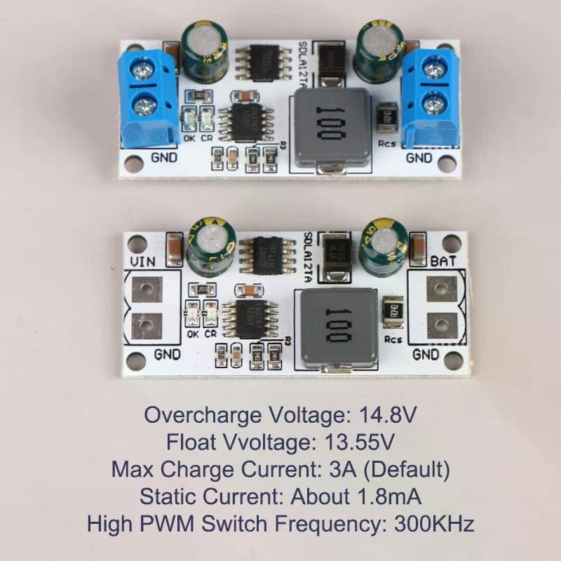 SDLA12TA MPPT Regolatore solare 12V 1-1000AH Modulo di ricarica batteria al piombo per scheda caricabatterie regolatore pannello solare