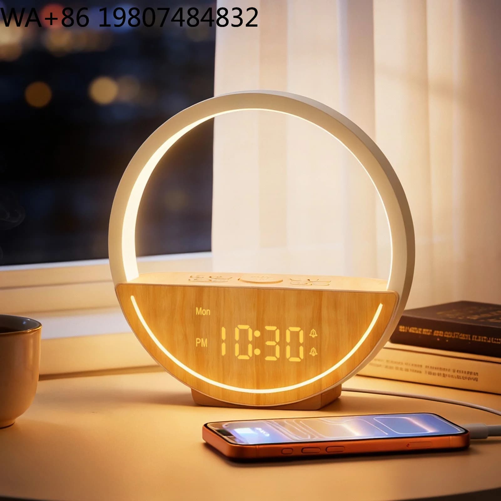 Minimalist Dawn Simulation Wake Lamp 20 Calming Natural Sounds Dual Alarm Setting Sleep Aid RGB Night Light For Daily Bedroom