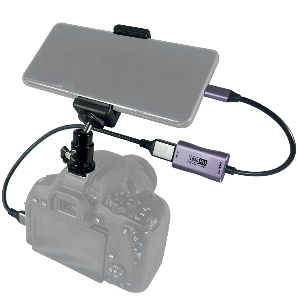 Per telefono Tablet Proiettore Videocamera Cavo adattatore compatibile da Mini a HDMI Scheda di acquisizione video 4K per fotocamera DSLR Vlog Filmmaker