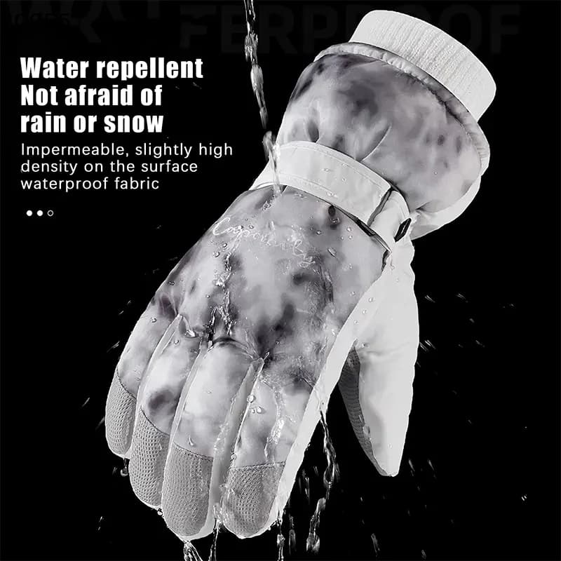 maveraCC55 Guanti da ciclismo invernali Guanti da sci touch antiscivolo Accessori da snowboard Tasca impermeabile Guanti caldi da uomo e da donna