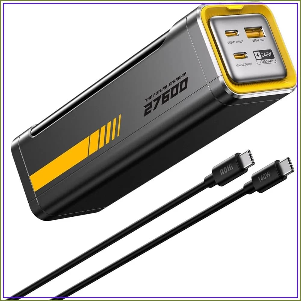 240W 27600mAh Laptop Power Bank, 140W PD 3.1 Fast Charger, Airline Compliant 99.3Wh Portable Battery Pack for MacBook, iPhone, Samsung Galaxy, Steam Deck