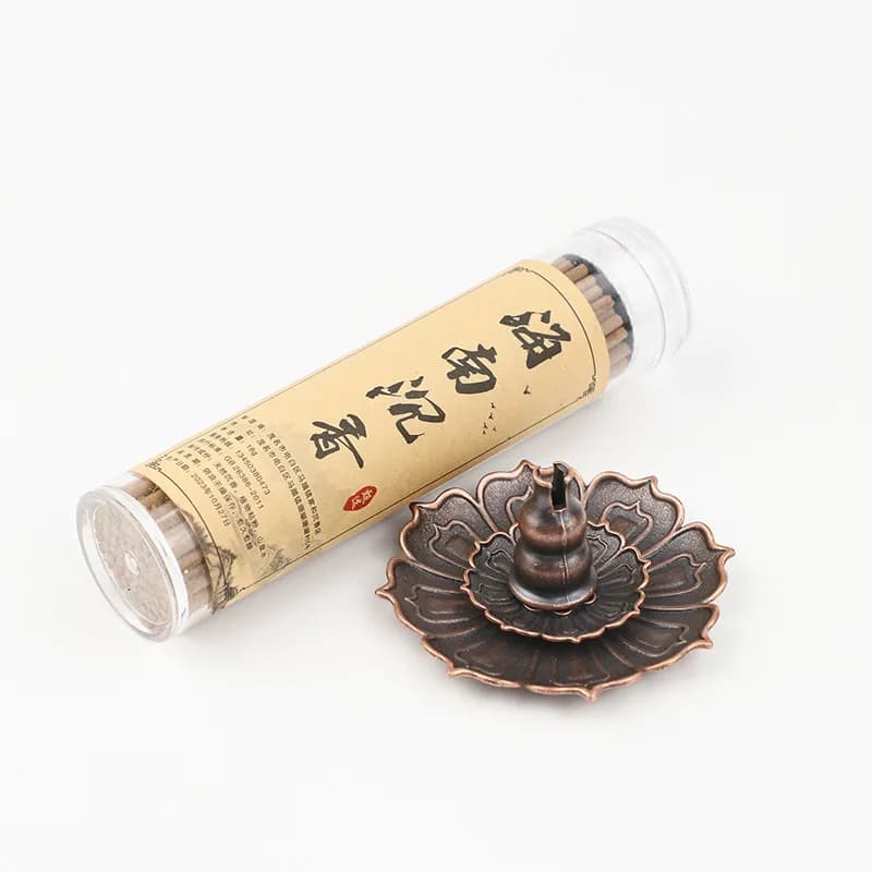 Three-hole Lotus Incense Burner, Antique Metal Holder, Home Base for Sandalwood Agarwood Stick & Coil Incense