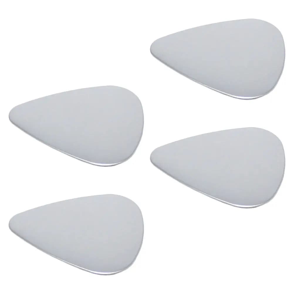 Set di 4 Plettri in Acciaio Inox per Chitarra, Controllo del Tono Superiore, Risposta dei Bassi, Texture Granulosa per Chitarra Elettrica, Acustica, Basso e Ukulele