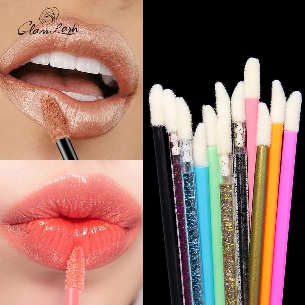 Disposable Cosmetic Makeup Brush for Lips Glossy Lipsticks Solid Sticks Applicator Shade Gloss Lip Mascara Brush Tools
