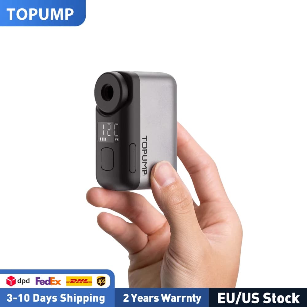 TOPUMP TB2 PRO Mini Portable Electric Bicycle Pump Wireless Pneumatic Inflator 120PSI Max 450mAh Battery with Display Quick Charging