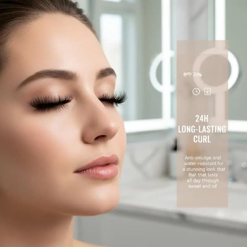 Primer e Mascara per Ciglia a Lunga Durata e Impermeabili, per un Effetto Volumizzante e Incurvante, Ideali per Servizi Fotografici e Trucco