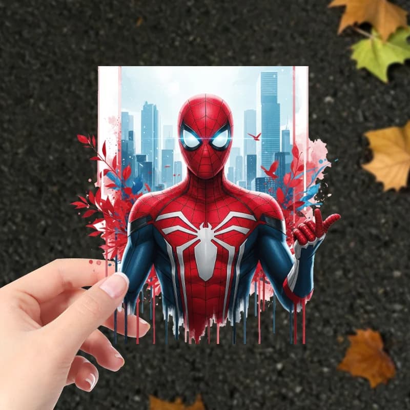 Marvel Spider Man Car Decoration Sticker Waterproof Sunscreen PVC Material For Car Body Fuel Tank Cap Motorcycle