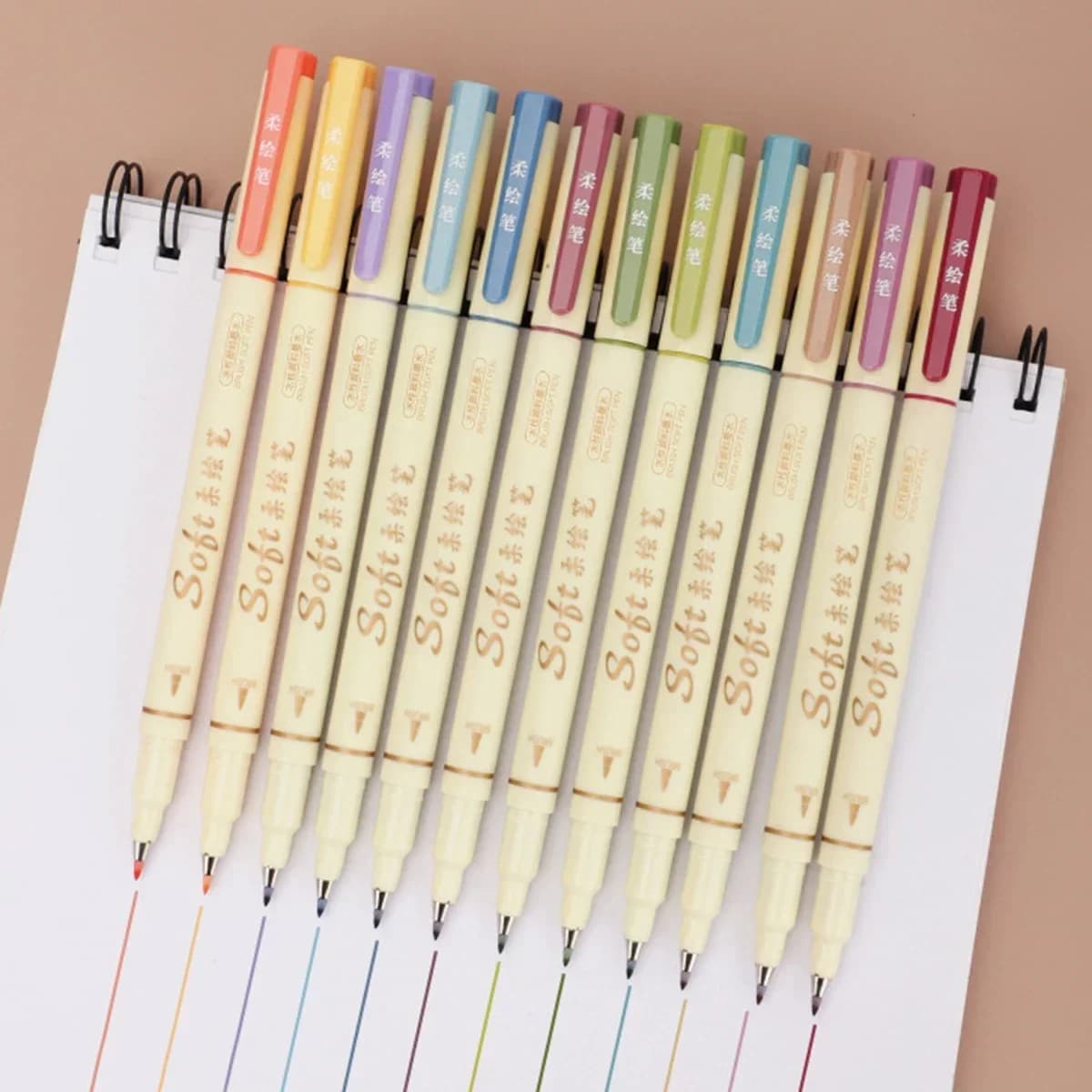 New Colorful Metal Pen Tip Calligraphy Brush Hook Soft Painting Pen Waterproof For Student Children Stationery School Supplies
