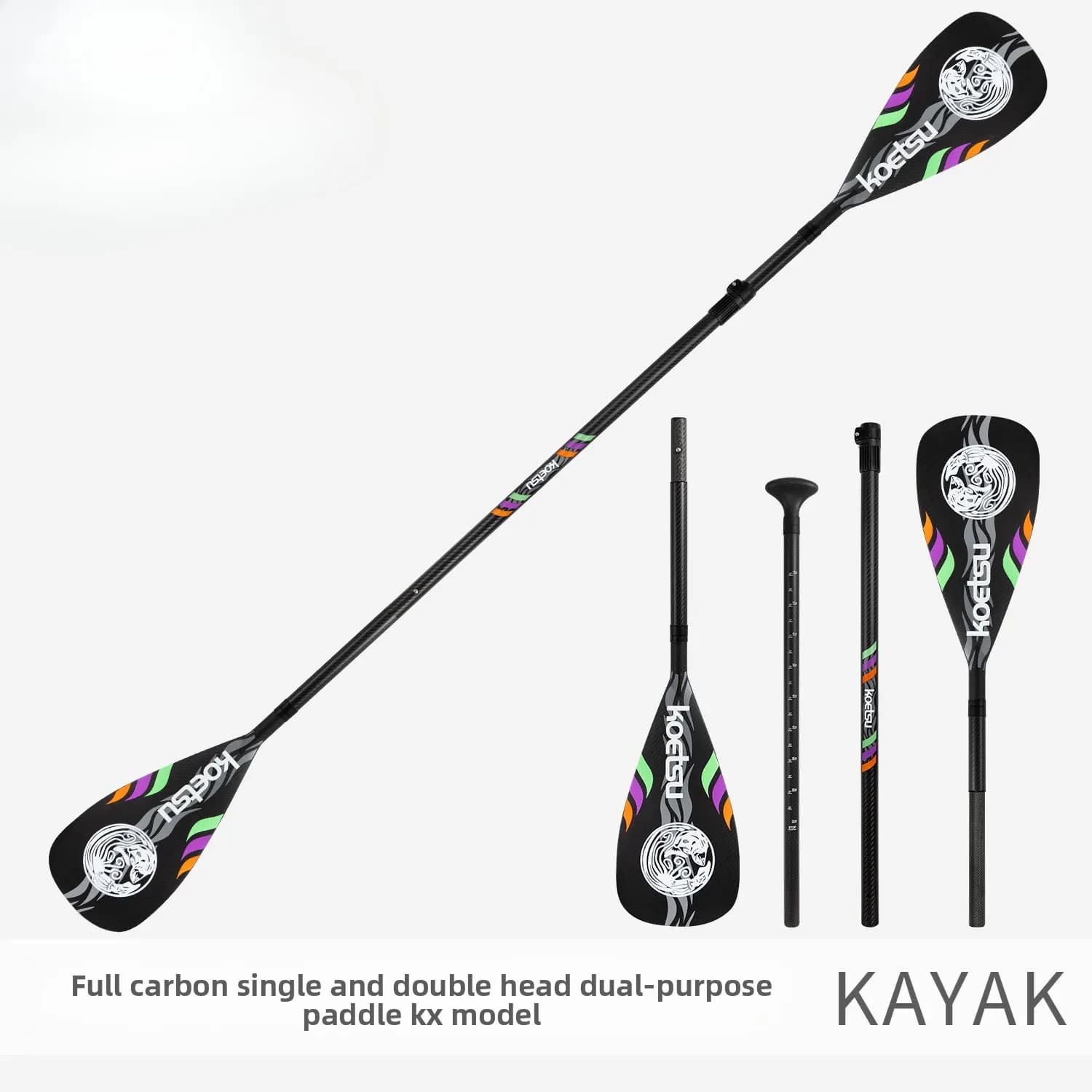 Single Double Head Full Carbon Paddle SUP Paddle Surfboard Racing Carbon Fiber KAYAK Paddle