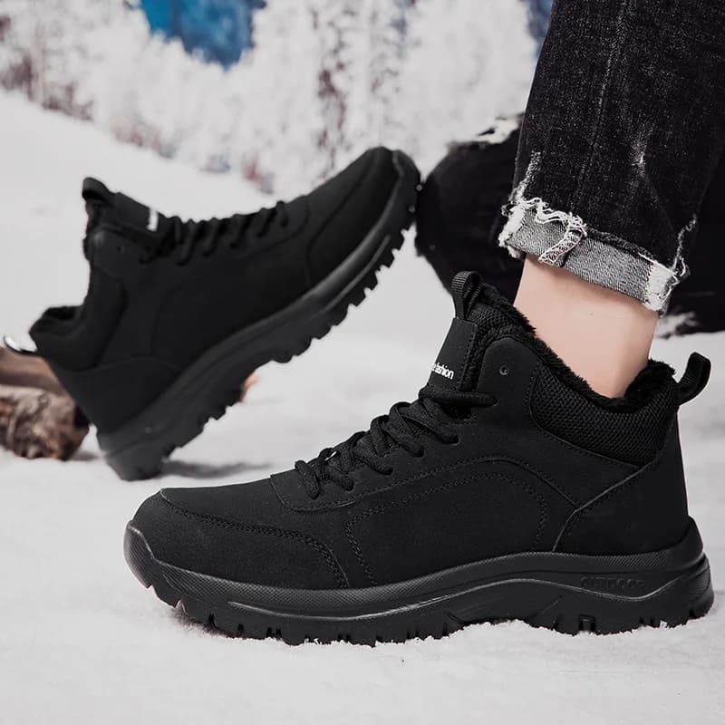 Stivali Invernali da Uomo, Caldi e Foderati in Pile, Impermeabili e Antiscivolo, Scarpe da Escursionismo Outdoor, Scarpe Casual in PU, Stivaletti da Lavoro Imbottiti