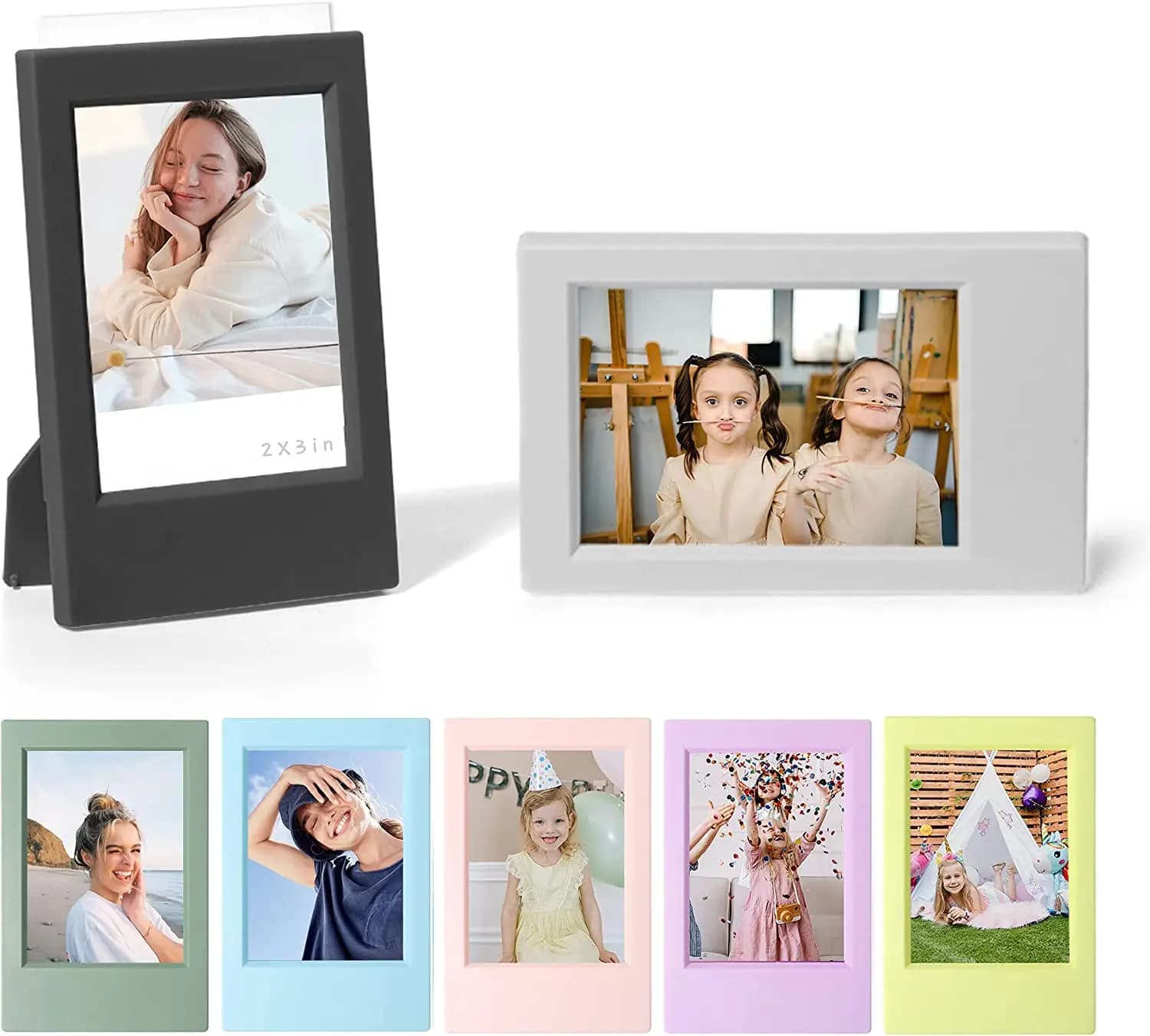 Mini cornice skytronic per Instax Mini 12/11/9/8/7 +/EVO 3 ''pellicola-colorato Polaroid 2x3 cornice per foto supporto da tavolo