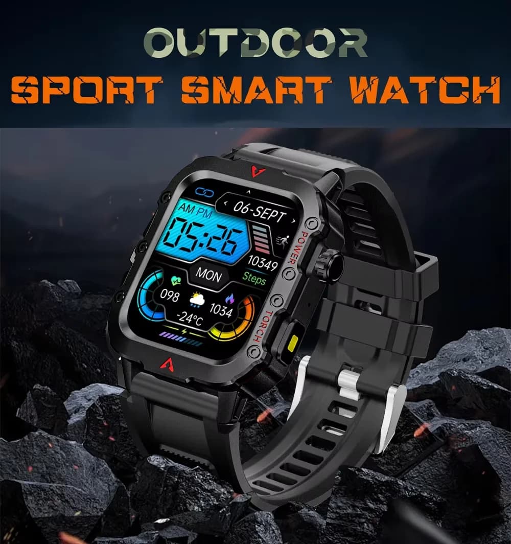 LAXASFIT Outdoor sports Smart Watch Health monitoring Voice assistant Bluetooth call LED Flashlight 2025 NEW smartwatch