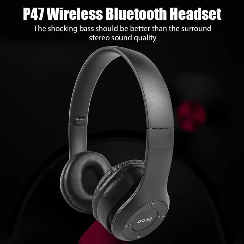 Cuffie Wireless Bluetooth HIFI Stereo Pieghevoli P47, Auricolari Regalo per Bambini con Microfono, Supporto Scheda SD per iPhone