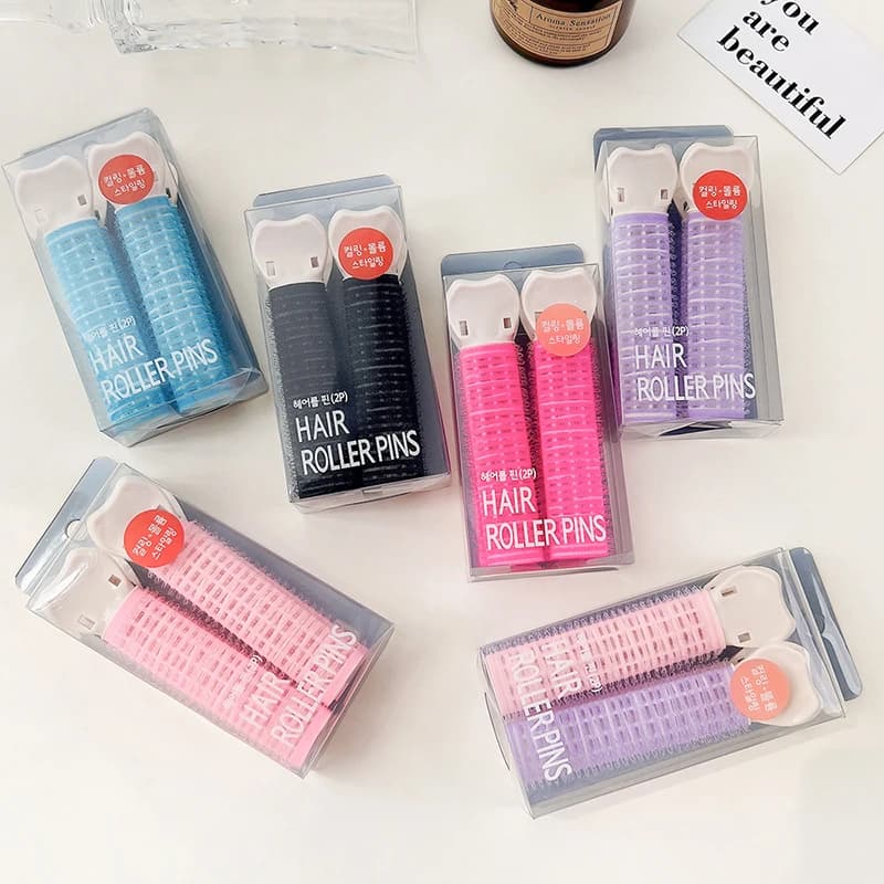 Iron curling hair for soft hair 2 pieces, Korean curling iron with lazy air fringe, broken hair with high skull, self-adhesive hair and without trace