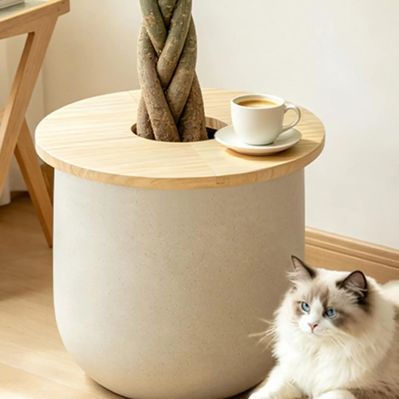 Flower Pot Covers Wooden Split Planter Grid Protector Plant Pot Decorative Cover for Indoor Outdoor Home Garden Backyard Balcony
