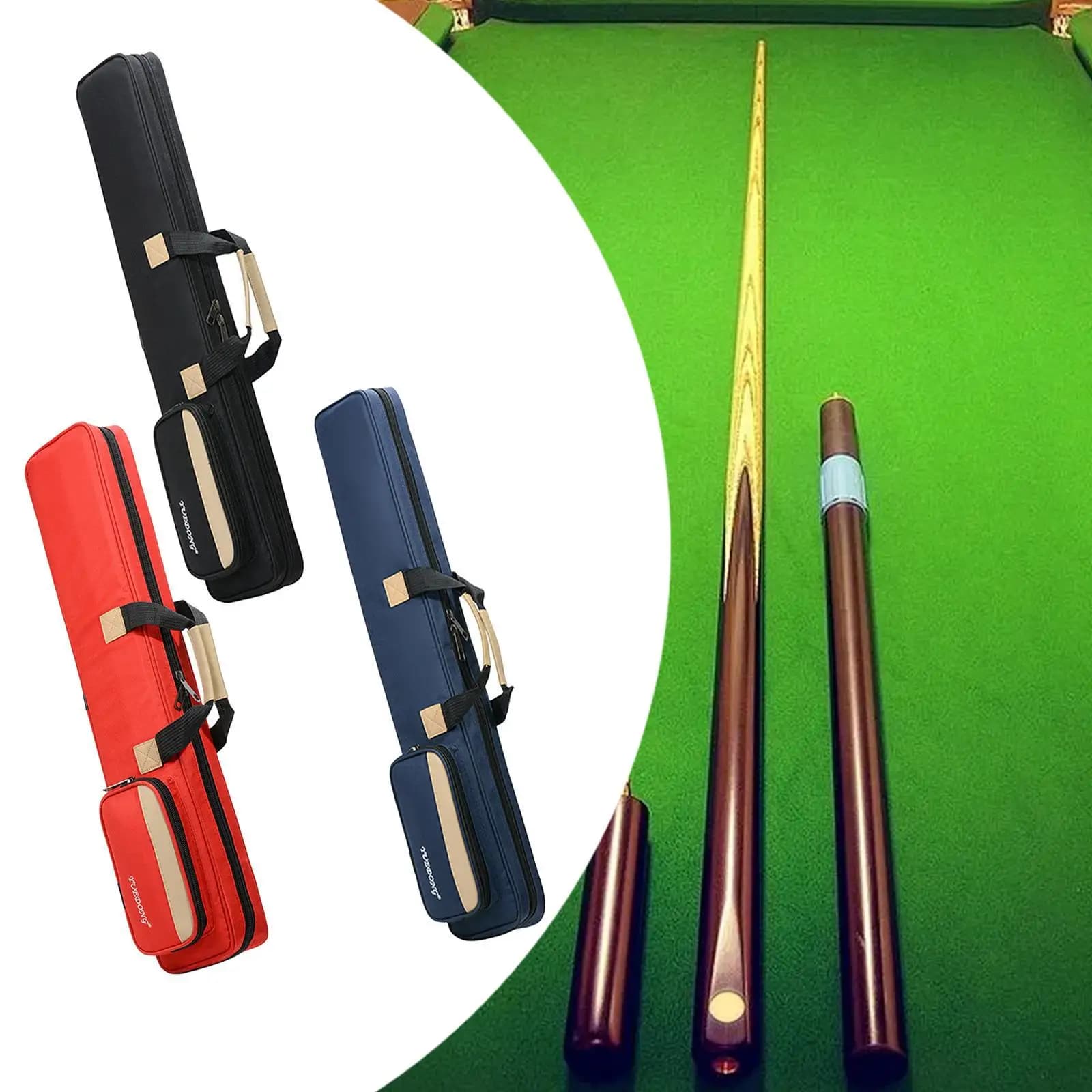 Custodia per Stecca da Biliardo 1/2 Sezionata, Borsa da Trasporto per Stecca da Pool Antipolvere, Resistente all'Usura, Leggera, 3x4