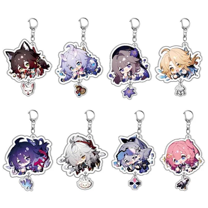 Acrylic Keychains Honkai：Star Rail Tingyun Elysia Asta Herta Yanqing March 7th Jing Yuan Key Chain Cute Bag Backpack Pendant