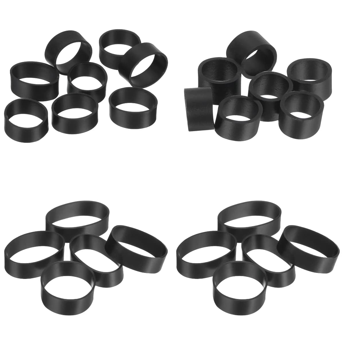 150/300 Pezzi Elastici in Silicone, Anelli in Gomma, Fascette per Cavi, Elastici Resistenti Antiscivolo per Avvolgere Cavi e Imballaggi, Neri