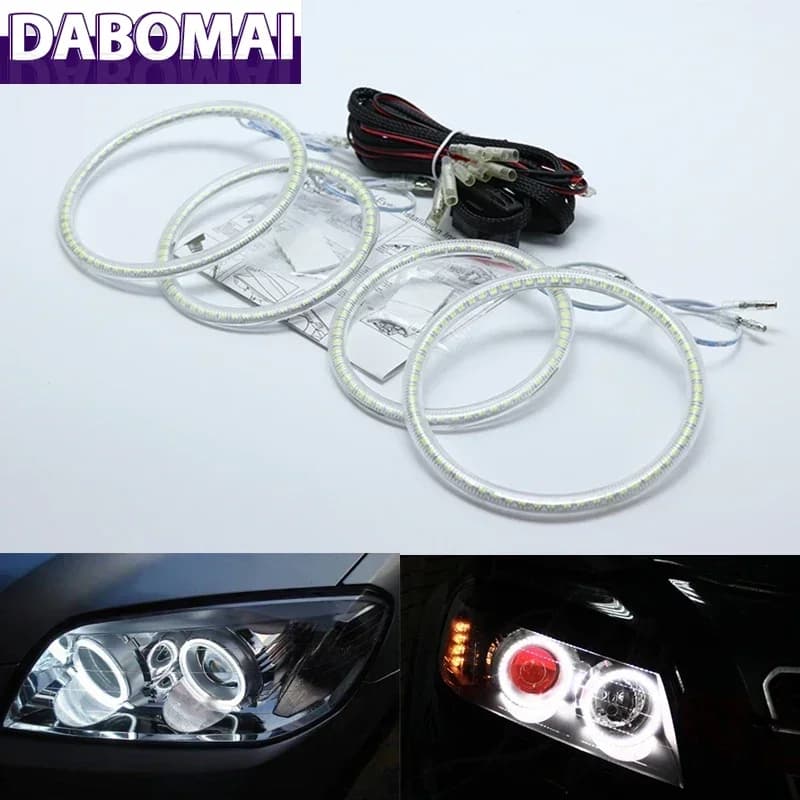 Kit Anelli Luminosi LED Bianchi SMD Ultra Luminosi 2600LM 12V Luci Diurne per CHEVROLET CAPTIVA S3X 2006 - 2011