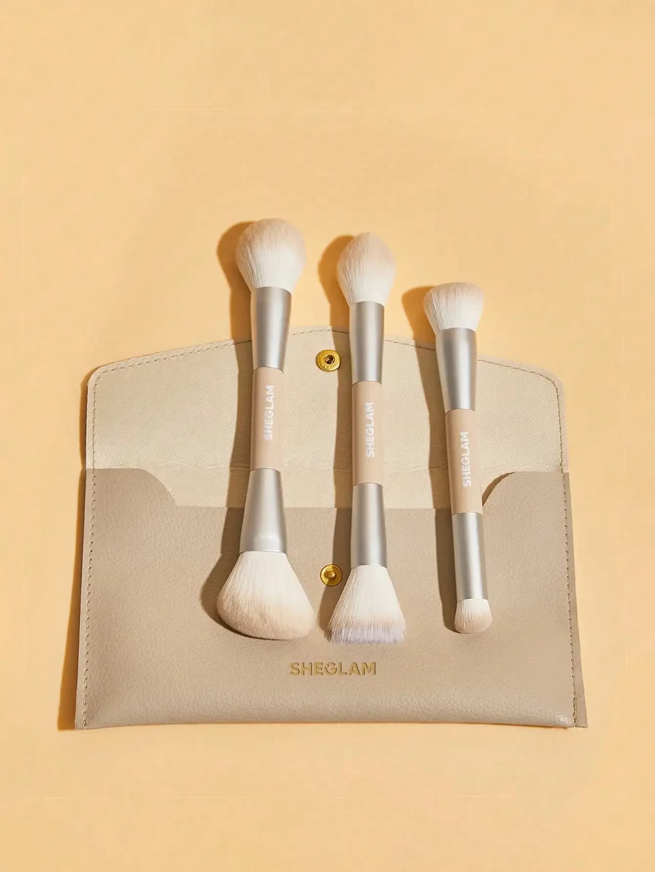 Set di Pennelli per Occhi Glam 101 con Borsa, Set di Pennelli Sintetici Portatili per Trucco, Pennelli Appuntiti per Sfumatura Ombretto M