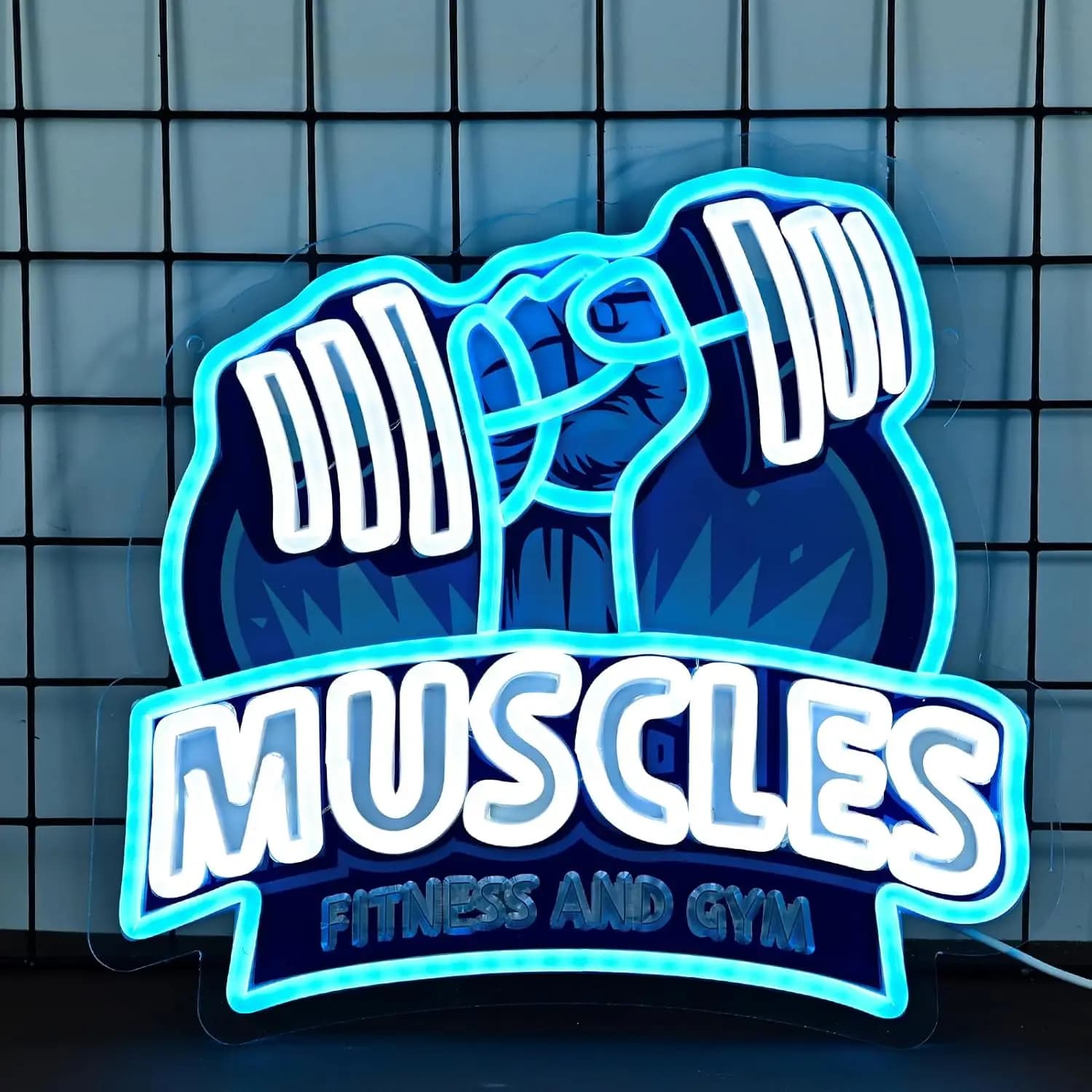 Insegna al Neon per Palestra, Decorazione Artistica da Parete, Luce LED USB per Club Sportivi, Sale Giochi, Camere da Letto, Regalo per Appassionati di Sport