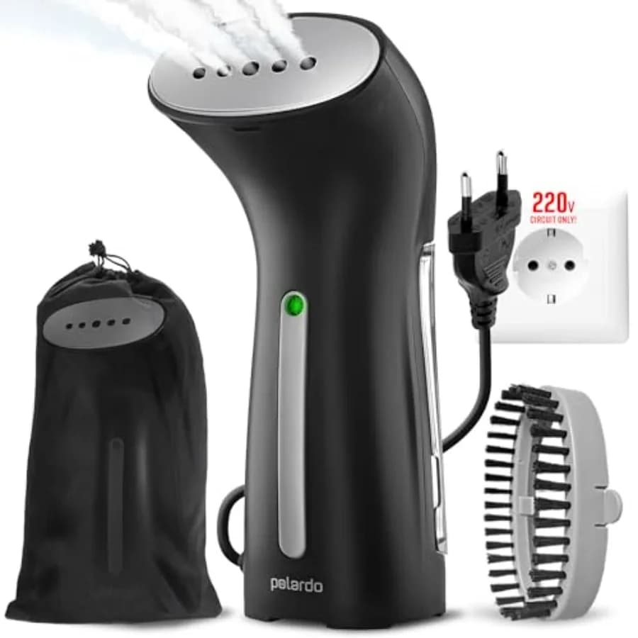 Vaporizzatore per Vestiti per Europa 220V, Vaporizzatore Portatile da Viaggio, Testa in Metallo, Riscaldamento in 25s, Sistema a Pompa, Mini